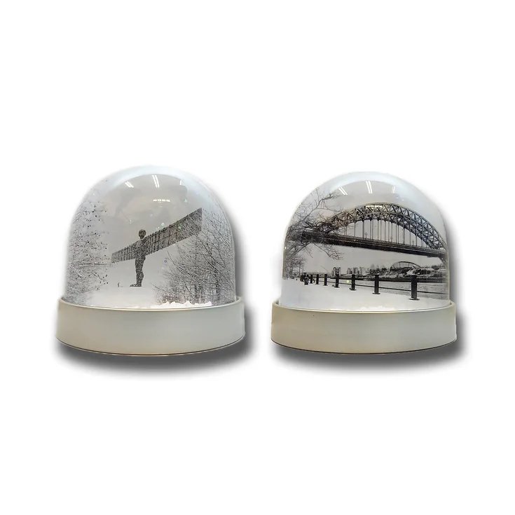 Tyne Bridge & Angel of the North Black & White Snow Globe Tyne Bridge & Angel of the North Black & White Snow Globe