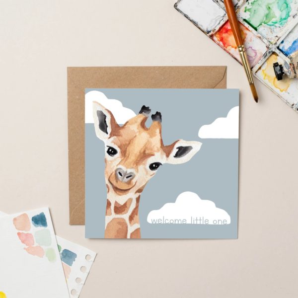 Welcome Little One Giraffe card