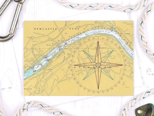 Newcastle Compass Map Card