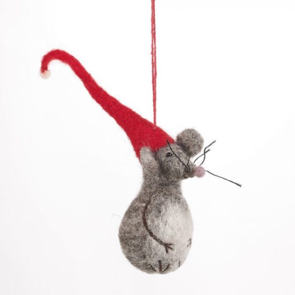 Handmade Felt Biodegradable Christmas Little Fella Hanging Decoration