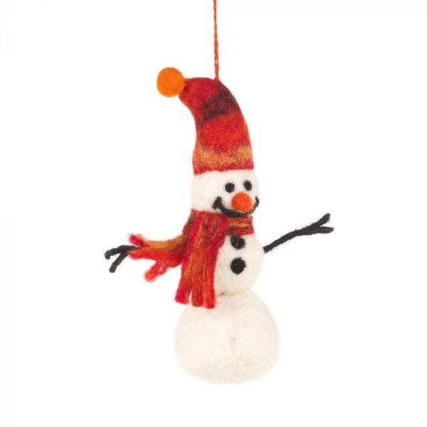 Handmade Felt Trinny Snowman Biodegradable Hanging Decoration