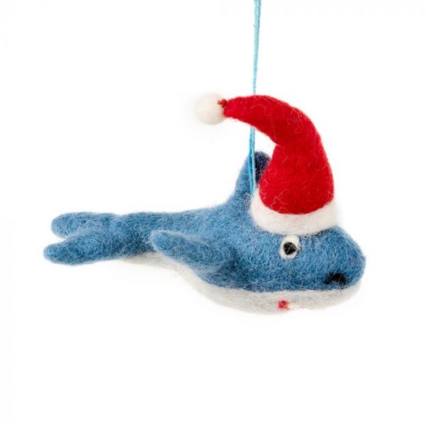 Handmade Felt Biodegradable Christmas Santa Jaws Hanging Decoration