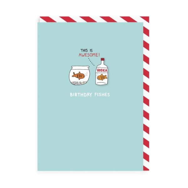 This Is Awesome! Birthday Fishes Enamel Pin Birthday Card