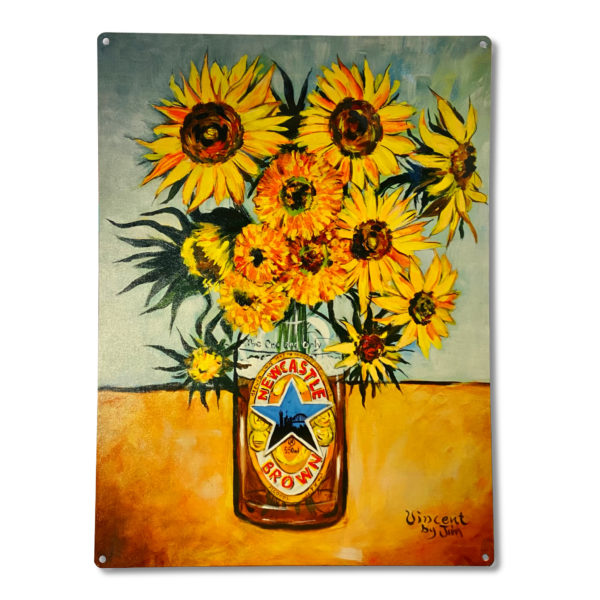 Brown Ale Sunflower Metal Sign