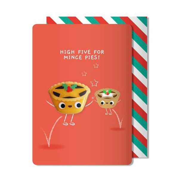 High Five For Mince Pies! Magnet Christmas Card