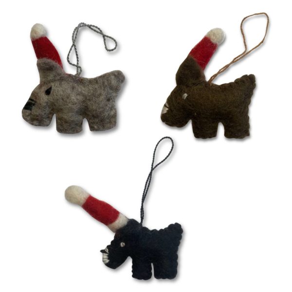 Mini Felt Dog Christmas Decoration