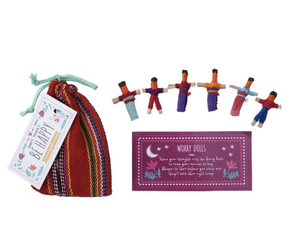 6 Mini Worry Dolls In Bag