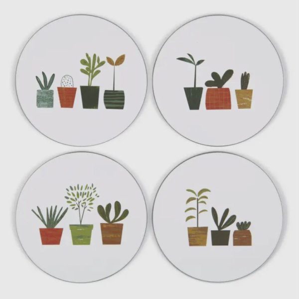 Set of 4 ‘Little Plants’ Coasters