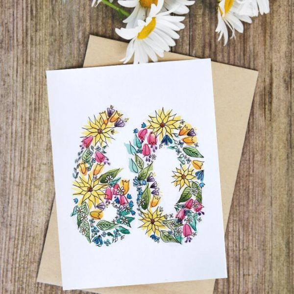 60 | Floral Watercolour 60th Birthday Card