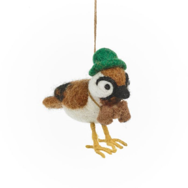 Handmade Felt Byron Bird Watcher Hanging Decoration