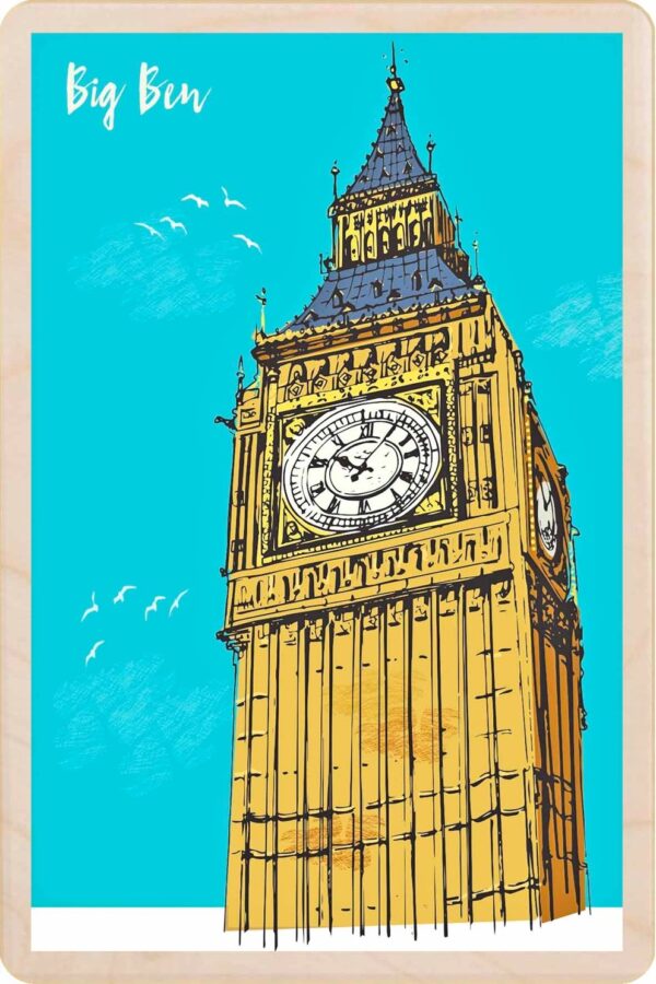 London Big Ben Sustainable Wood Magnet