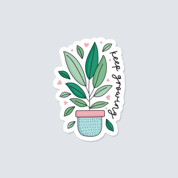 Keep Growing Vinyl Sticker | Motivational Self-Care Decor