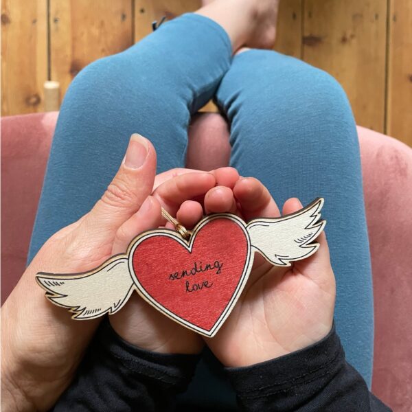 Sending Love Wooden Handmade Decoration