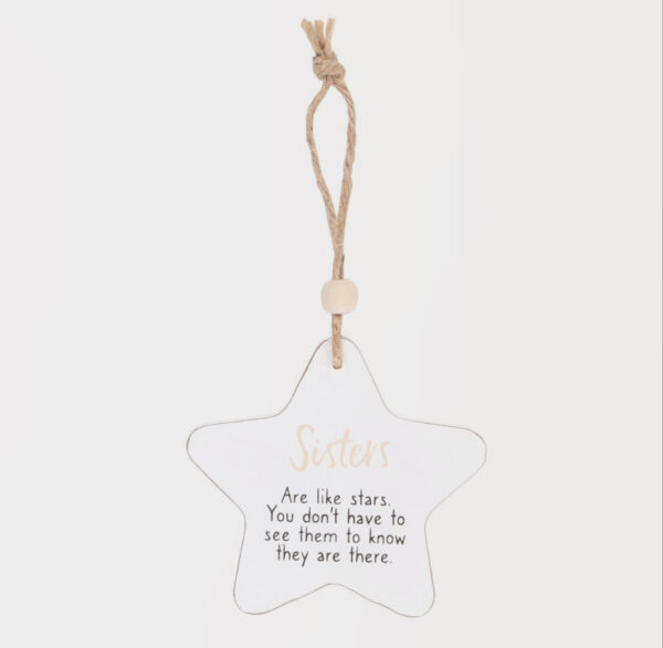 Sisters Star Hanging Wooden Decoration