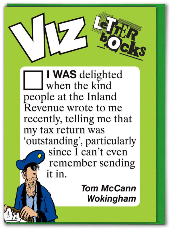 Tax Return Viz Letterbocks Birthday Card