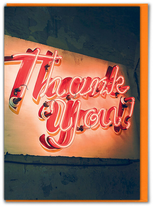 Thank You! Neon Sign Thank You Card