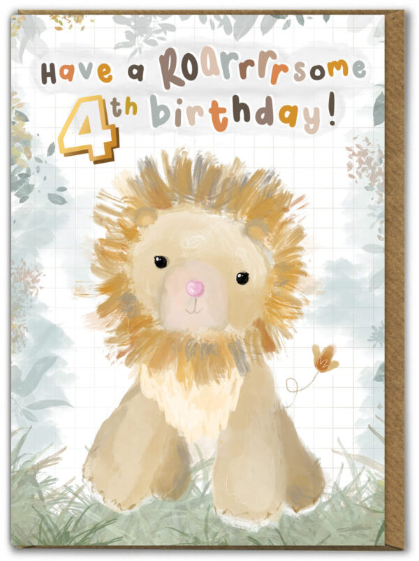 Roarrrrsome 4th Birthday Card