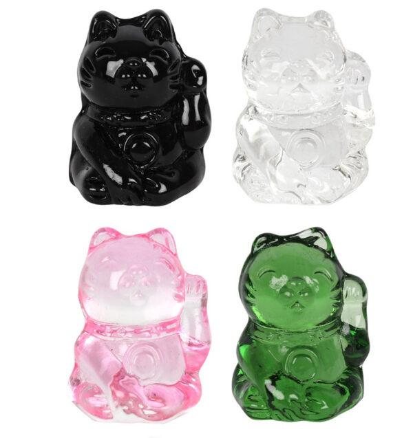 Lucky Cat Glass Charm