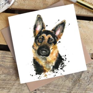 Splatter German Shepherd Greeting Card
