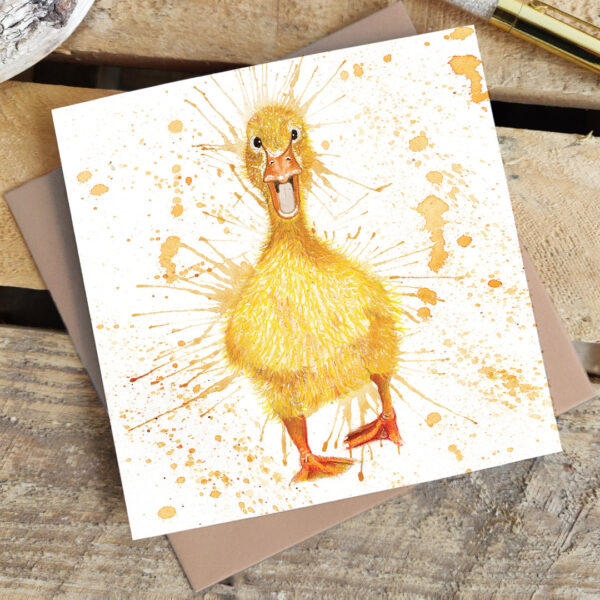 Splatter Duckling Greeting Card