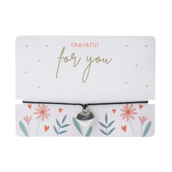 Just Smile 'thankful For You' Wish Bracelet On Backing Card