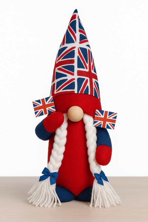 Handmade Union Jack Female Nordic Gnome