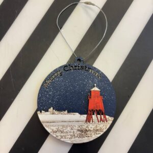 Herd Groyne Lighthouse Wooden Bauble