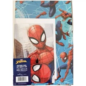 Spiderman Birthday Card, Gift Wrap & Tag