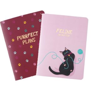 Set of 2 Cool Cat 'feline Productive' Notebooks