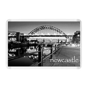 Newcastle Black & White Tyne Bridges Photographic Magnet