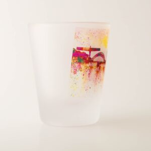 Pink Splash Art Newcastle Shot Glass