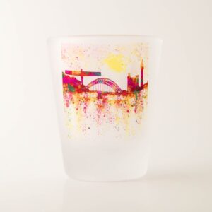 Pink Splash Art Newcastle Shot Glass