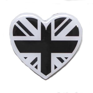 Mini Black and White Union Jack Heart Magnet