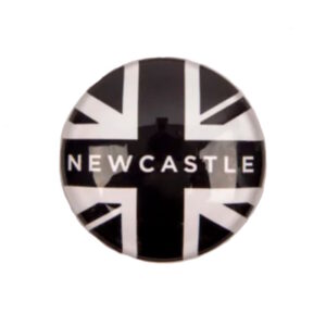 Mini Newcastle Crystal Round Black Union Jack Magnet