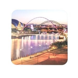 Newcastle Gateshead Sage Millennium Bridge River Tyne Sunset Coaster