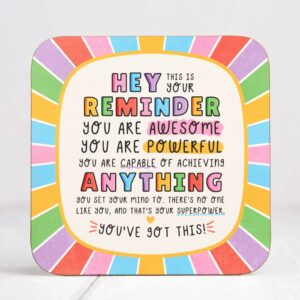 You're Awesome Reminder Affirmations Motivational Coaster