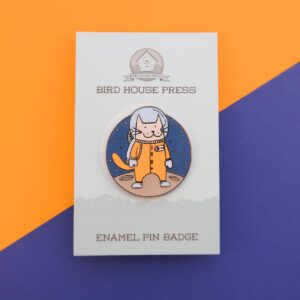 Space Cat Hard Enamel Pin Badge (35mm)